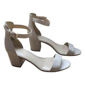 Nine West Off-White Fields Leather Block Heels